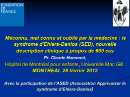 le syndrome d`Ehlers-Danlos (SED)