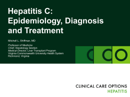 Hepatitis C: Epidemiology, Diagnosis and Treatment