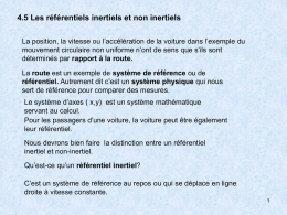 4.5 Les r&eacute;f&eacute;rentiels inertiels et non inertiels
