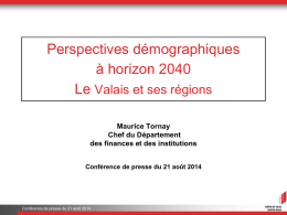 Perspectives démographiques à horizon 2040 Valais et ses régions