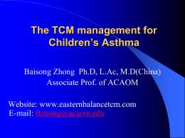 The TCM management for Children`s Asthma