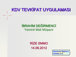 14 Haziran 2012 tarihinde yapılan KDV Tevkifatı Seminer Sunusu