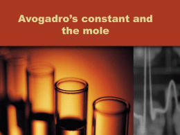 Avogadro`s constant and the mole