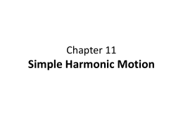 Chapter 11 Simple Harmonic Motion