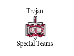 Trojan Special Teams Philosophy