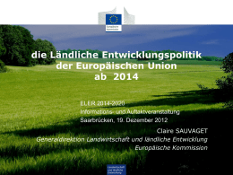 Die ländliche Entwicklungspolitik der EU ab 2014