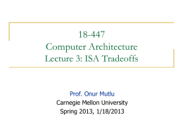 18-741 Advanced Computer Architecture Lecture 1
