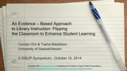 Flipping the classroom to enhance student learning