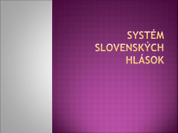 Systém slovenských hlások