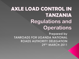 AXLE LOAD CONTROL IN TANZANIA Regulations