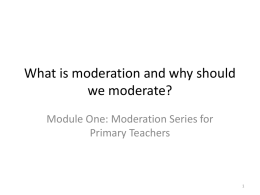 Module 1-What is moderation