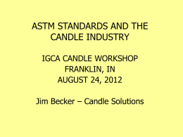 ASTM Candle Industry Standards 2012