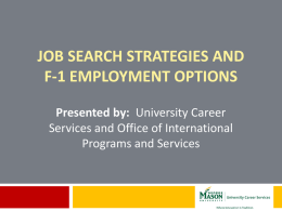 Job Search Strategies and F-1 Employment Options