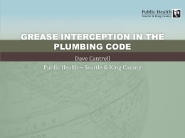 Grease Interception in the Plumbing Code
