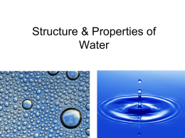 Structure & Properties of Water
