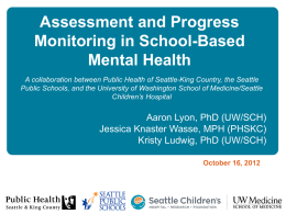 Assessment and Progress Monitoring in School