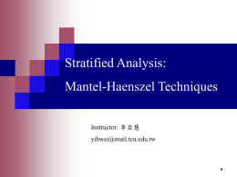 Mantel-Haenszel Common Odds Ratio Estimate