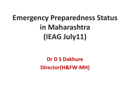 Status of Emergency preparedness in Maharashtra