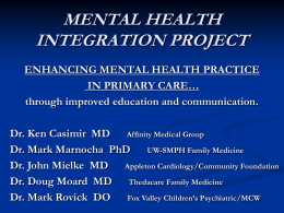 Mental Health Integration Project