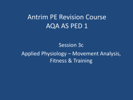AQA PED 1 Applied Physiology Movement Fitness Testing Session