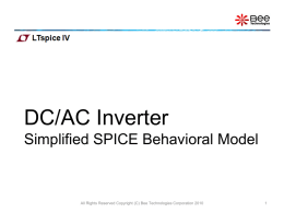 DC/AC Inverter Simplified SPICE Behavioral Model