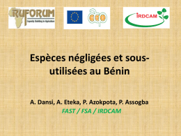 Espèces négligées et sous-utilisées au Bénin
