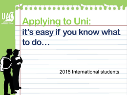 Applying to uni for international students