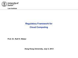 Regulatory Framework for Cloud Computing