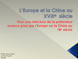 L`Europe et la Chine au 18e siècle
