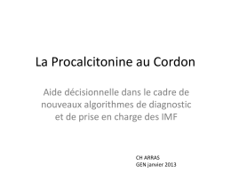 La Procalcitonine au Cordon JG97-03