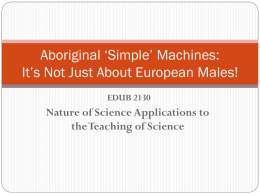 Aboriginal `Simple` Machines
