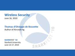 (d`Otreppe) Wireless Security - SharkFest