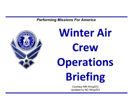 Winter Operations Briefing