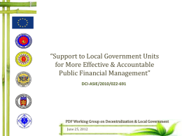 EC Support to Local Government Units for More Effective