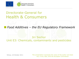 New Regulation on food additives (Reg. (EC) No 1333/2008)