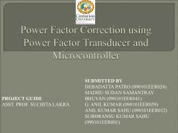 Power Factor Correction using Power Factor Transducer and