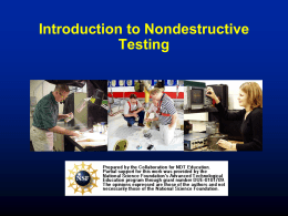 Introduction to Nondestructive Testing - NDT