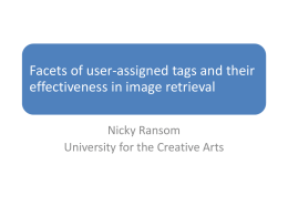 Facets of user-assigned tags and their effectiveness in image