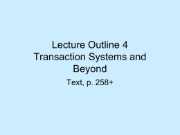 Lecture Outline 4 - Applied Computer Science