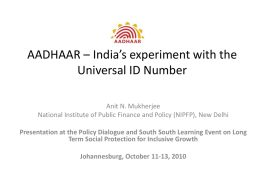 India`s experiment with the Universal ID Number