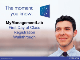 MyManagementLab First Day of Class PPT