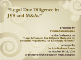 Legal Due Diligence of Thailand 2010