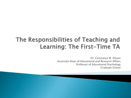 The Responsibilities of Teaching and Learning