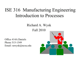 IE 550 Manufacturing Systems - Industrial and Systems Engineering