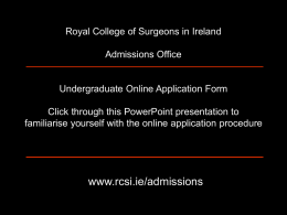 Slide 1 - Royal College of Surgeons in Ireland