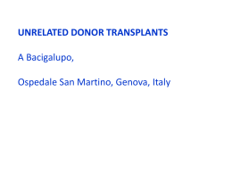 Unrelated donor transplantation - British Society of Blood and
