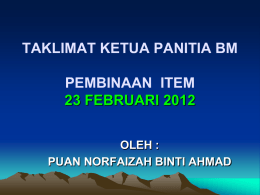 PEMBINAAN ITEM BM - Portal Rasmi SK Bukit Beringin