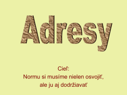 Adresy - Obchodná akadémia