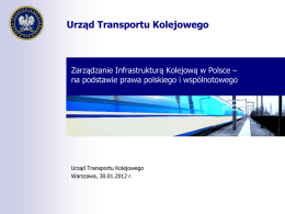 Zarządzanie Infrastrukturą Kolejową w Polsce na podstawie prawa