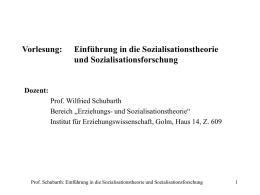 Einführung in die Sozialisationstheorie und Sozialisationsforschung